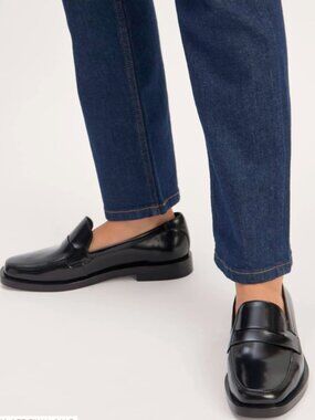 Everlane Penny Loafer Patent Black  Leather Women's Size 7.5 NEW Classic BOX